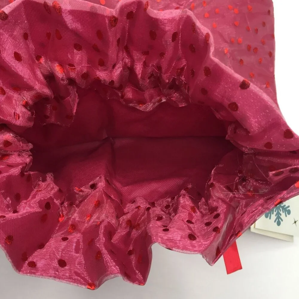 Satin Drawstring Red Polka Dot Gift Bag 18